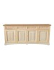 MOBILI 2G - Credenza 4 porte 4 cassetti Legno grezzo 220x46x96 VISTA FRONTALE