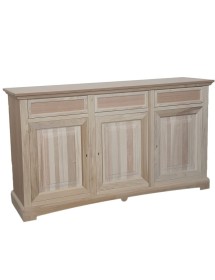 MOBILI 2G - Credenza 3 porte 3 cassetti Legno grezzo 170x46x96