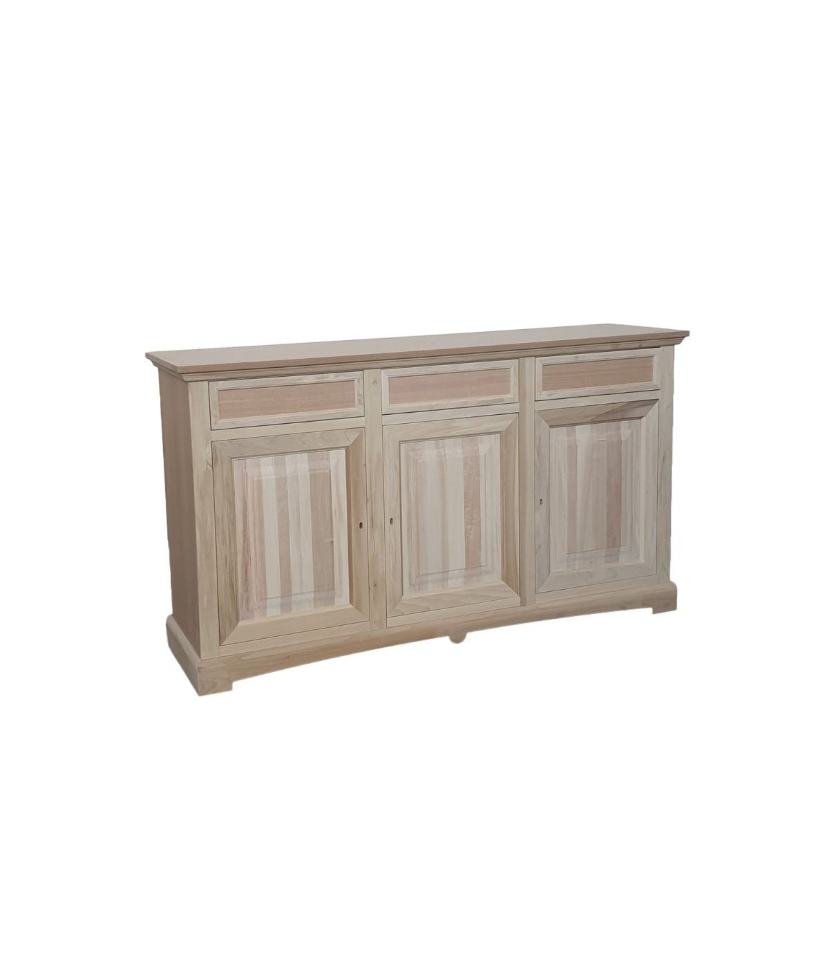 MOBILI 2G - Credenza 3 porte 3 cassetti Legno grezzo 170x46x96