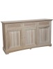 MOBILI 2G - Credenza 3 porte 3 cassetti Legno grezzo 170x46x96
