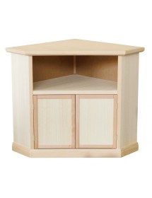 MOBILI 2G - Porta tv ad angolo 2 porte Legno grezzo 72x63x80 vista frontale