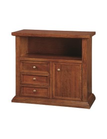 MOBILI 2G - PORTA TV IN LEGNO ARTE POVERA TINTA NOCE 86x38x75 VISTA FRONTALE