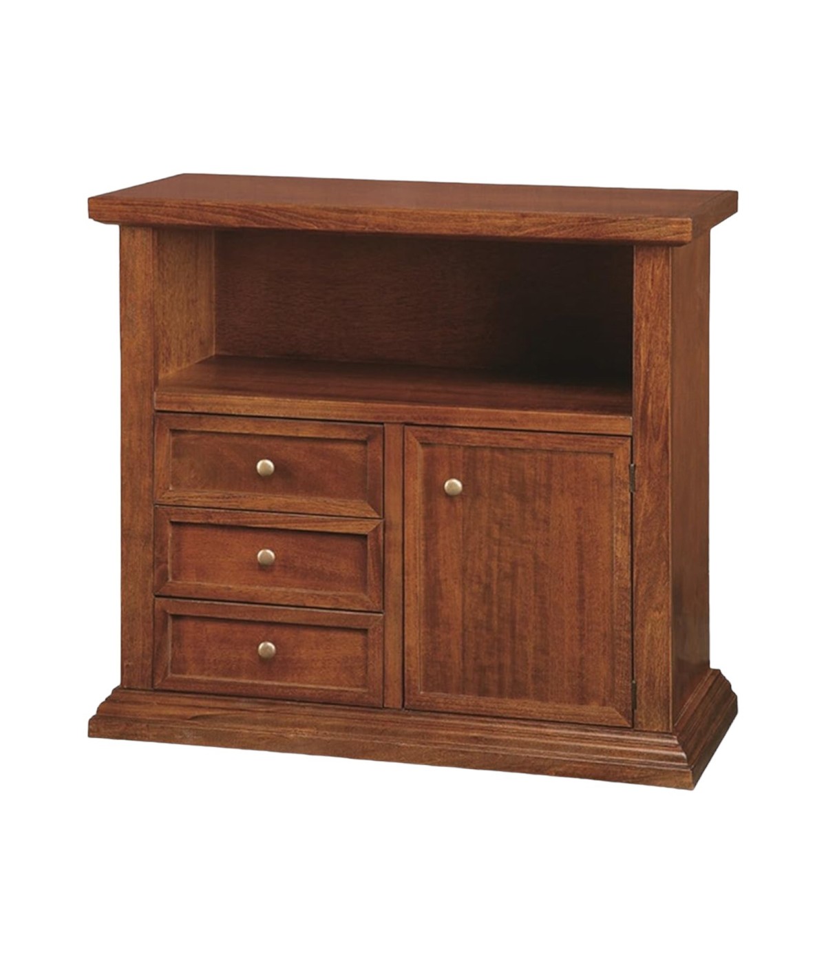 MOBILI 2G - PORTA TV IN LEGNO ARTE POVERA TINTA NOCE 86x38x75 VISTA FRONTALE