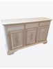 MOBILI 2G - MADIA CREDENZA IN LEGNO GREZZA 3 ANTE CON INTARSIO L.163 P.49 H.98