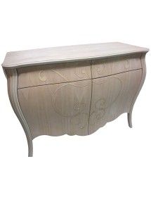 MOBILI 2G - MADIA CREDENZA IN LEGNO GREZZA  BOMBATA 2 ANTE L.160 P.60 H.98