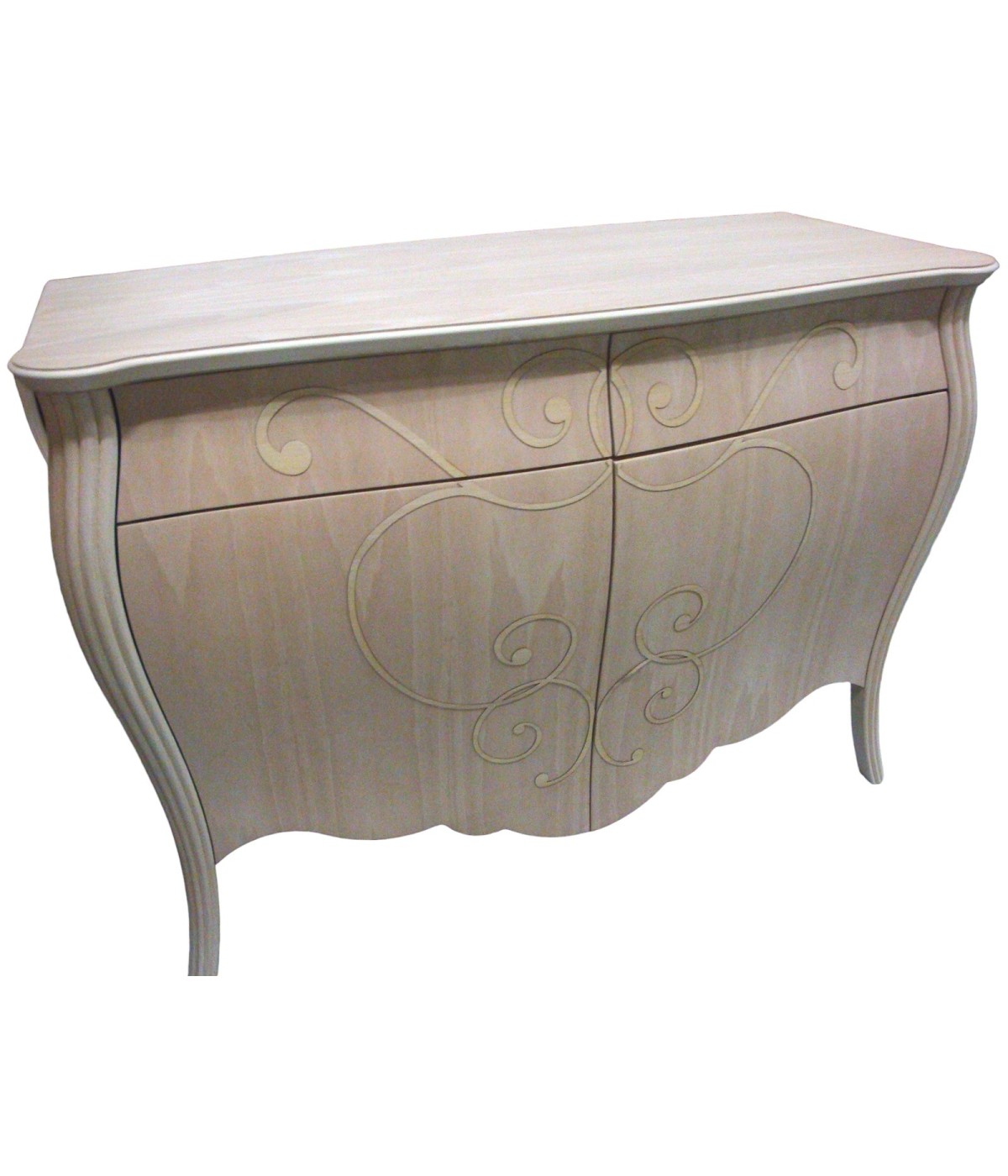 MOBILI 2G - MADIA CREDENZA IN LEGNO GREZZA  BOMBATA 2 ANTE L.160 P.60 H.98