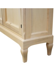 MOBILI 2G - VETRINA 2 ANTE GREZZA IN LEGNO L.126 P.44 H.207 vista frontale