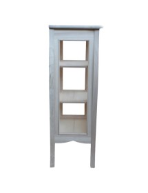 MOBILI 2G - VETRINA CLASSICA 1 PORTA IN LEGNO GREZZO L.71 P.48 H.134 (3096) vista frontale