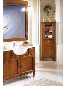 MOBILI 2G - Vetrina 2 Porte 1 cassetto Legno Grezzo 54x45x150 vista frontale