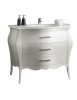 MOBILI 2G - Mobile Bagno 3 Cassetti Bombato Bianco Shabby  L.118 P.55 H.82 vista frontale