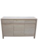 MOBILI 2G - Credenza 3 porte 3 cassetti Legno massello di abete grezzo 150x50x95 vista frontale