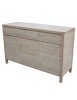 MOBILI 2G - Credenza 3 porte 3 cassetti Legno massello di abete grezzo 150x50x95 vista frontale
