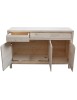 MOBILI 2G - Credenza 3 porte 3 cassetti Legno massello di abete grezzo 150x50x95 vista frontale