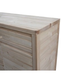 MOBILI 2G - Credenza 3 porte 3 cassetti Legno massello di abete grezzo 150x50x95 vista frontale