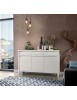 MOBILI 2G - Credenza 3 porte 3 cassetti Legno massello di abete grezzo 150x50x95 vista frontale