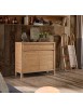MOBILI 2G - Credenza 2 porte 2 cassetti Legno massello di abete grezzo 104x50x95 vista frontale