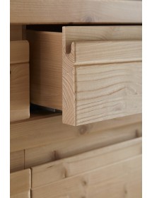 MOBILI 2G - Credenza 2 porte 2 cassetti Legno massello di abete grezzo 104x50x95 vista frontale