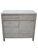 MOBILI 2G - Credenza 2 porte 2 cassetti Legno massello di abete grezzo 104x50x95 vista frontale