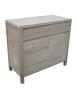 MOBILI 2G - Credenza 2 porte 2 cassetti Legno massello di abete grezzo 104x50x95 vista frontale