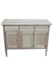 MOBILI 2G - Credenza 3 porte 3 cassetti Legno grezzo 105x42x82 (963) vista frontale