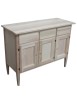 MOBILI 2G - Credenza 3 porte 3 cassetti Legno grezzo 105x42x82 vista frontale