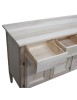 MOBILI 2G - Credenza 3 porte 3 cassetti Legno grezzo 105x42x82 vista frontale