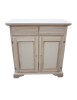 MOBILI 2G - Credenza 2 porte 2 cassetti Legno grezzo 90x40x94 vista frontale