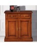 MOBILI 2G - Credenza madia classica 2 porte 2 cassetti Legno tinta noce 82x41x84 vista frontale