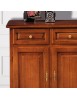 MOBILI 2G - Credenza madia classica 2 porte 2 cassetti Legno tinta noce 82x41x84 vista frontale