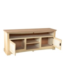 MOBILI 2G - Porta tv 2 porte 3 vani a giorno Legno grezzo 170x46x69 VISTA FRONTALE