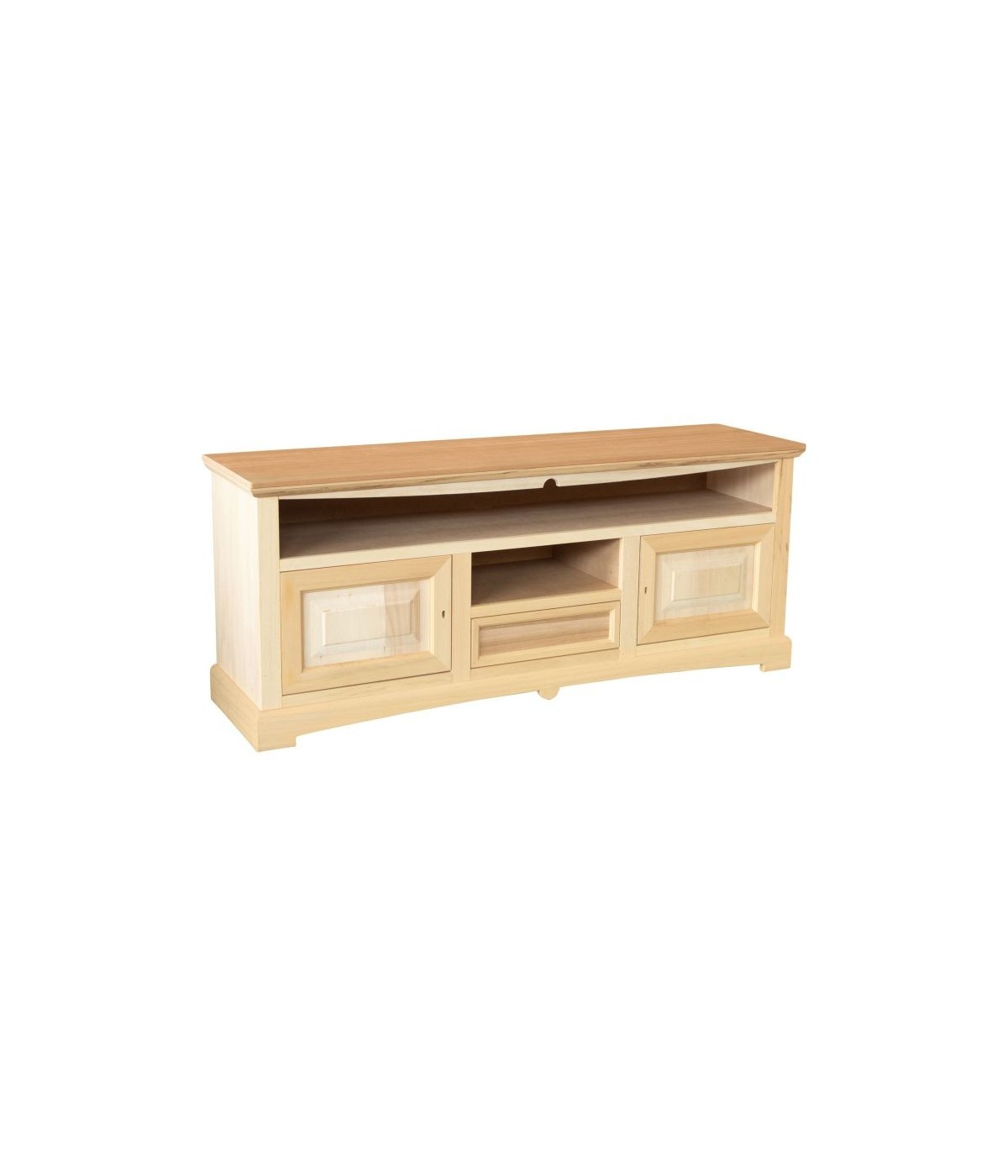 MOBILI 2G - Porta tv 2 porte 1 cassetto legno grezzo 170x46x69 vista frontale