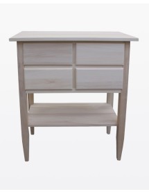 MOBILI 2G - Porta tv 4 cassetti 1 ripiano legno grezzo 68x39x80 vista frontale