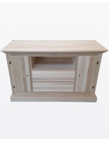 MOBILI 2G - Porta tv 2 porte 2 cassetti legno grezzo 110x45x68 vista frontale