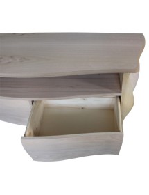 MOBILI 2G - PORTA TV  CLASSICO IN LEGNO BOMBATO 2 CASSETTI GREZZO L.141 P.45 H.62  vista frontale