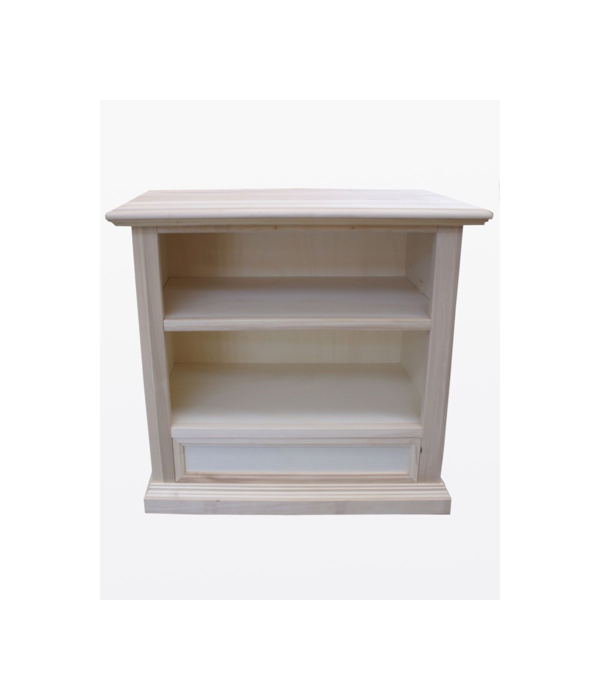 MOBILI 2G - PORTA TV IN LEGNO 1 CASSETTO GREZZO L.85 P.47 H.79 vista frontale