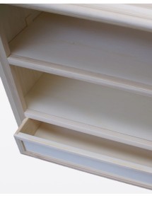 MOBILI 2G - PORTA TV IN LEGNO 1 CASSETTO GREZZO L.85 P.47 H.79 vista frontale