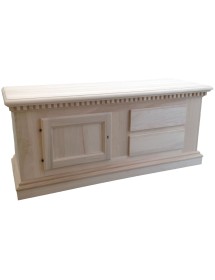 MOBILI 2G - PORTA TV IN ELGNO 1 ANTA 2 CASSETTI GREZZO  L.141 P.50 H.61