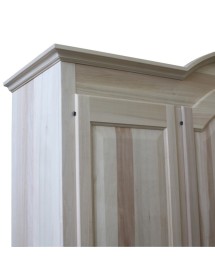 MOBILI 2G -  Armadio classico 4 porte 4 cassetti legno grezzo 234X60X230 vista frontale