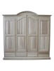 MOBILI 2G -  Armadio classico 4 porte 4 cassetti legno grezzo 234X60X230 vista frontale