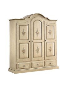 Armadio classico 3 porte 3 cassetti legno grezzo 185X62X220 (1869)