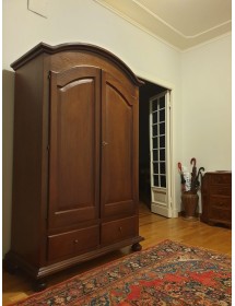 ARMADIO ARTE POVERA 2 PORTE GENDARME IN LEGNO TINTA NOCE 125x60x200...