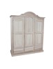 MOBILI 2G -  Armadio classico 3 porte bianco filo verde legno 185X62X220 (598) VISTA FRONTALE