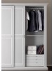 MOBILI 2G -  Armadio classico 2 porte scorrevoli legno shabby bianco 275X66X254 vista frontale