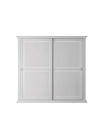 MOBILI 2G -  Armadio classico 2 porte scorrevoli legno shabby bianco 275X66X254 vista frontale