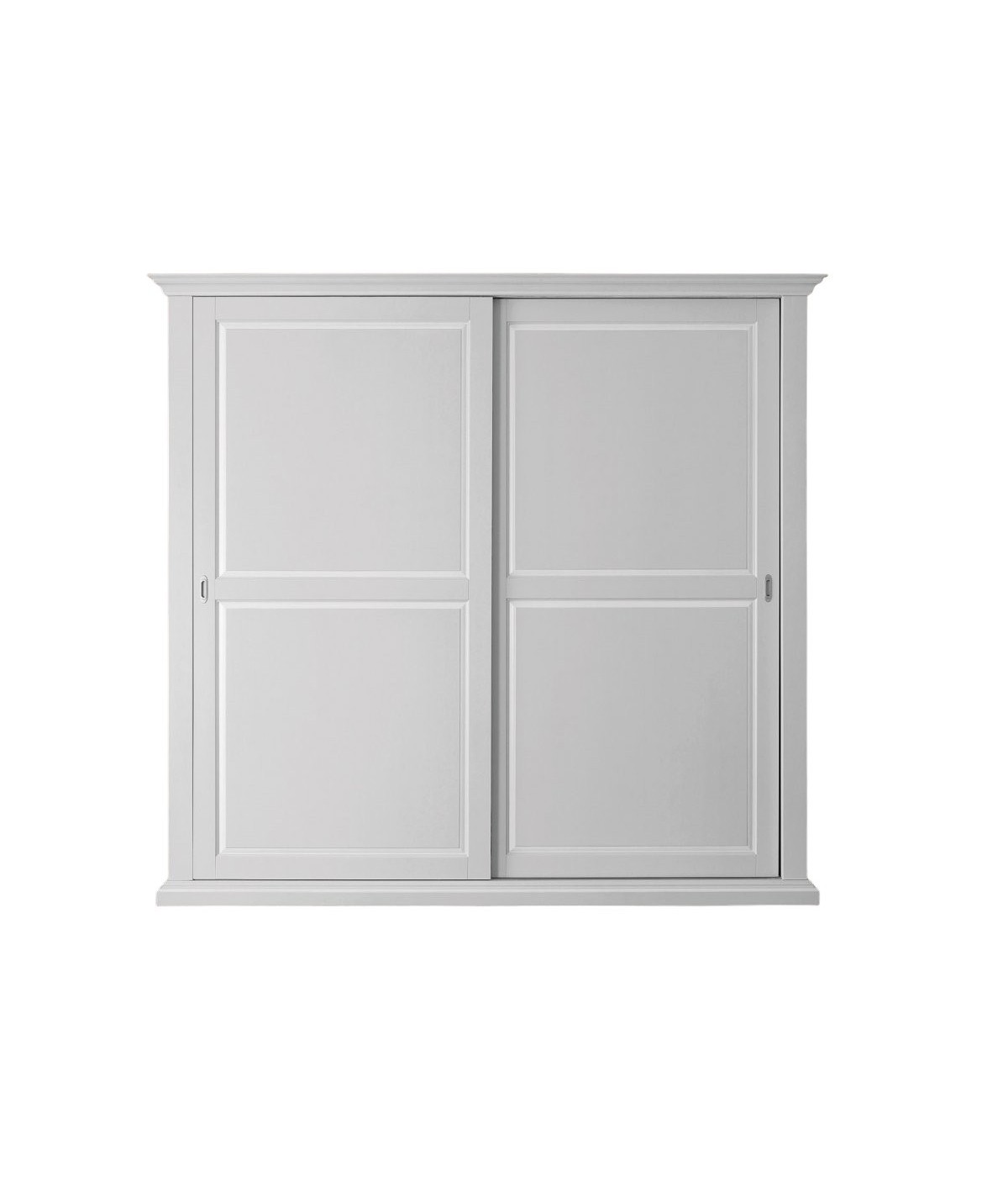 MOBILI 2G -  Armadio classico 2 porte scorrevoli legno shabby bianco 275X66X254 vista frontale