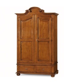Armadio classico 2 porte 2 cassetti legno grezzo 122X60X204 (1204)