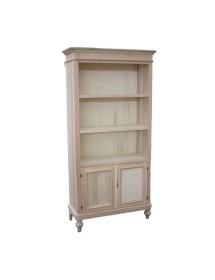 MOBILI 2G - Libreria Classica 2 Porte 2 ripiani Legno Grezzo 100X40X194 (1519)
