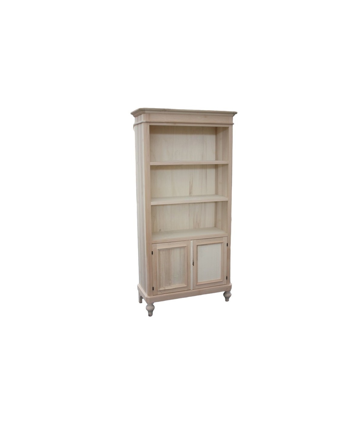 MOBILI 2G - Libreria Classica 2 Porte 2 ripiani Legno Grezzo 100X40X194 (1519)