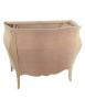 MOBILI 2G - Mobile bagno 3 cassetti bombato con lavello legno grezzo 118x55x82