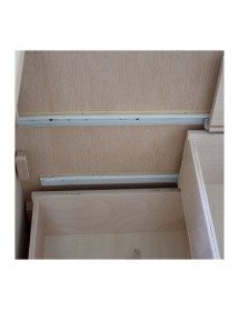 MOBILI 2G - Mobile bagno 3 cassetti bombato con lavello legno grezzo 118x55x82